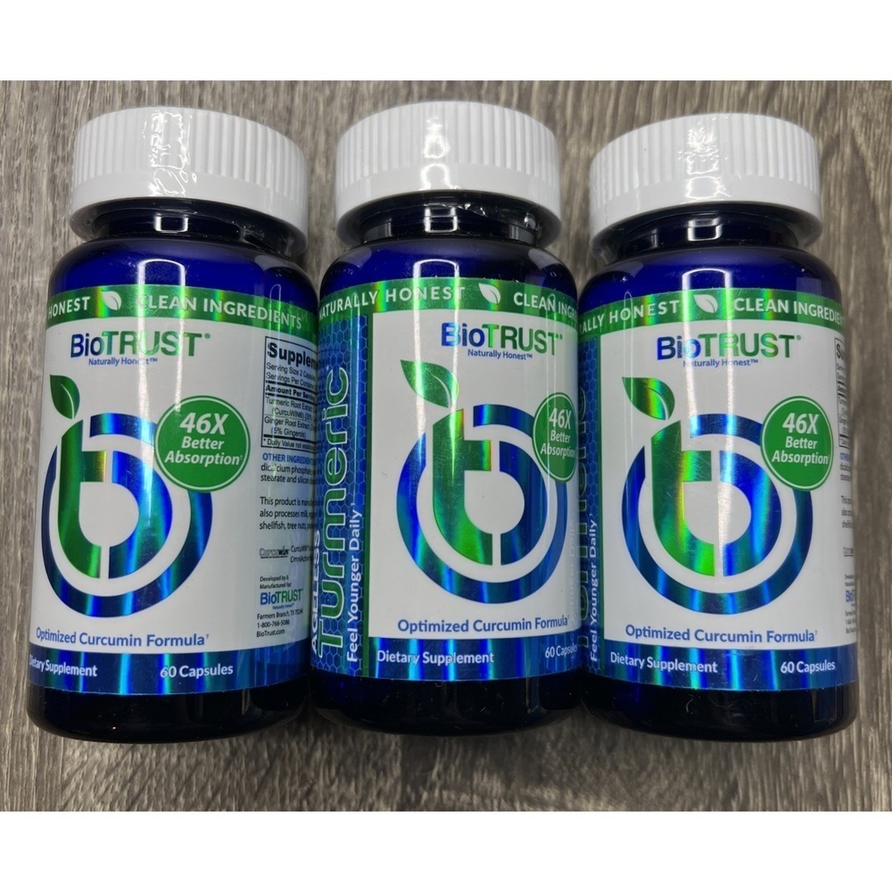 Lot Of 3 Biotrust Ageless Turmeric 60 Capsules New Sealed EXP 07/26